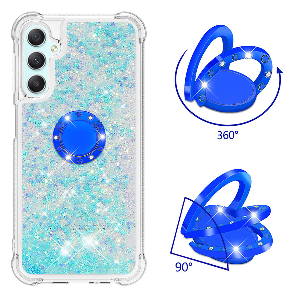 YB Quicksand Series-7 for Samsung Galaxy A24 4G Ring Kickstand Phone Case Flowing Liquid TPU Cover YB Quicksand Series-7 for Samsung Galaxy A24 4G Ring Kickstand Phone Case Flowing Liquid TPU Cover